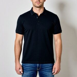 Robert Graham Mens Polo Shirt Size Large Black Golf Collared Tshirt